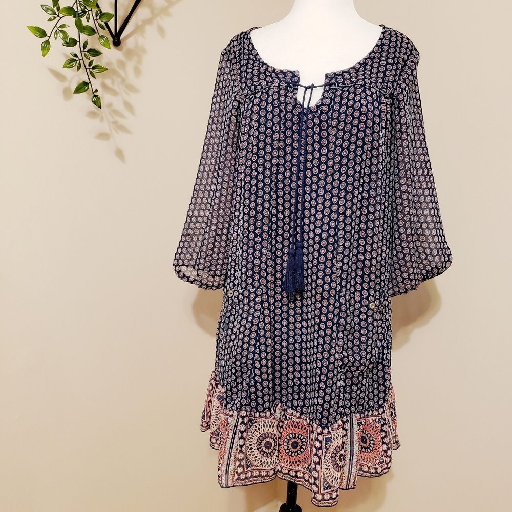 FLOWY CHIFFON TUNIC DRESS medium